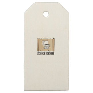 serious business fun wooden gift tags