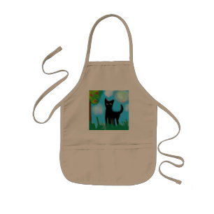Serious cat  kids' apron