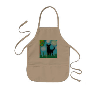 Serious cat  kids' apron