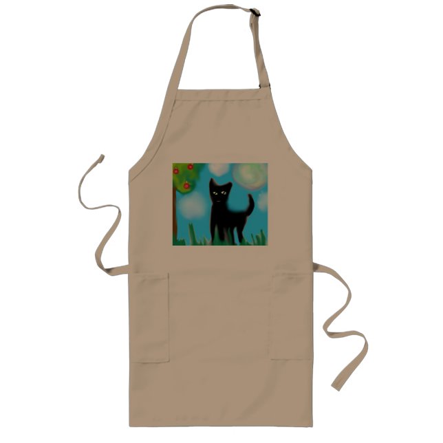 Serious cat long apron (Front)