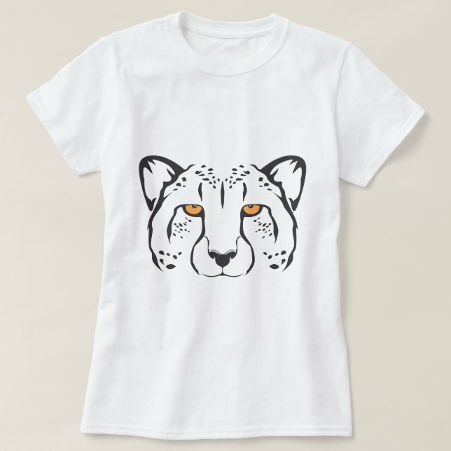 Serious Cheetah Cat T-Shirt (Design Front)