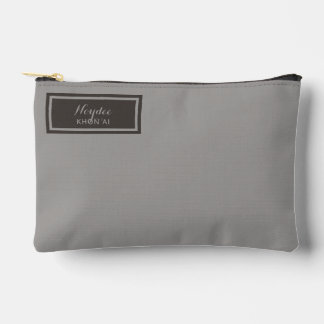 Serious Classic Minimal Simple Grey Accessory Pouch