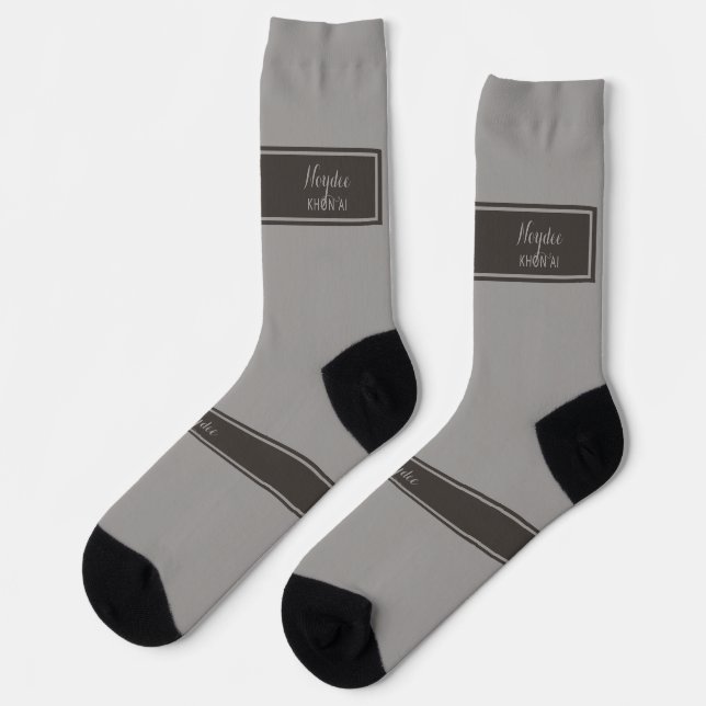 Serious Classic Minimal Simple Grey Socks (Left)