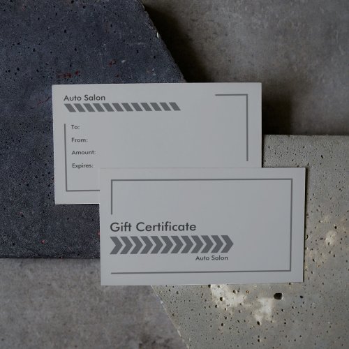 Serious Dark Gift Certificate for Auto Salon