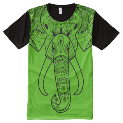 Serious Elephant Green - All-Over Printed T-Shirt