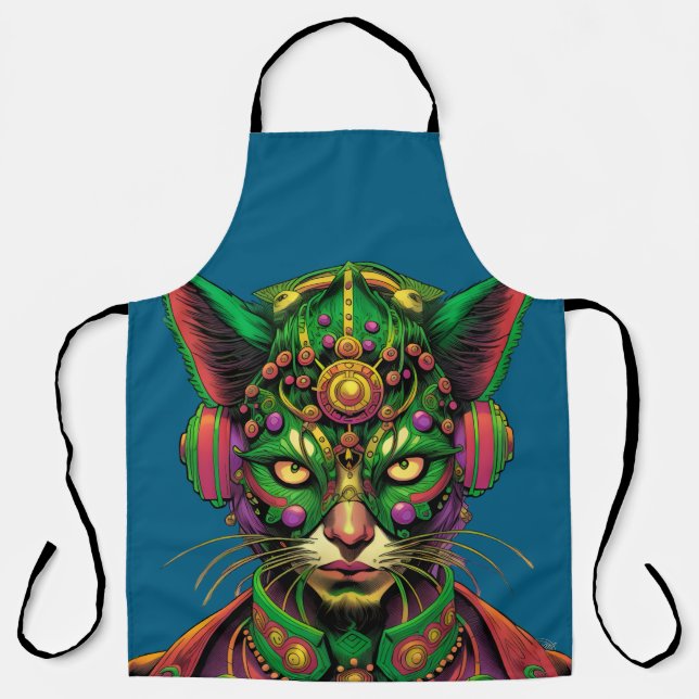 Serious Feline Being Apron (Front)