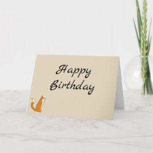 'Serious Fox' blank birthday card
