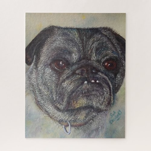 Serious Fun Pug Puppy Jigsaw Puzzle