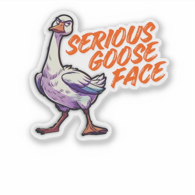 Serious Goose Face Sticker (Front)