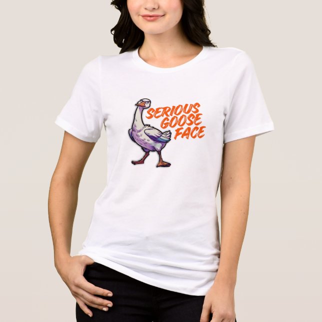 Serious Goose Face Tri-Blend Shirt (Front)
