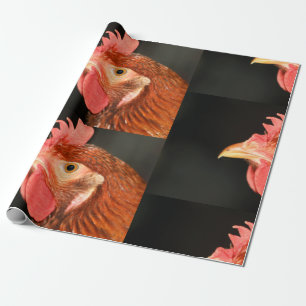 Serious hen wrapping paper