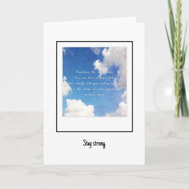 Serious Illness Stay Strong Greeting Card (Front)