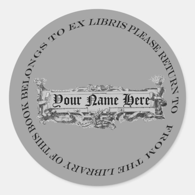 Serious Looking but Slightly Silly Bookplate (Front)