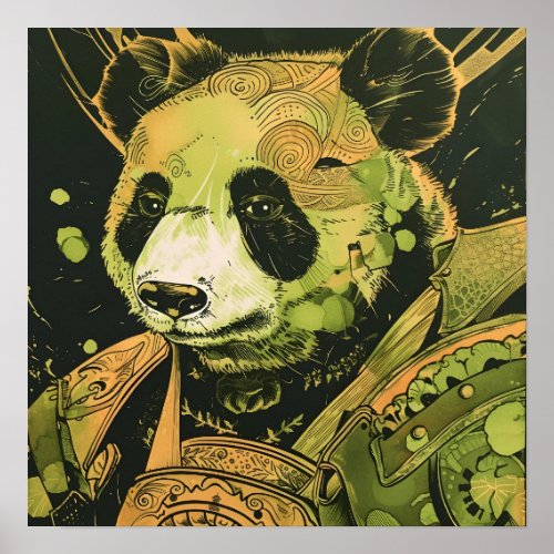 Serious Panda Samurai Poster