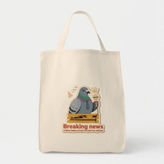 Serious Pigeon Breaking News Tote Bag