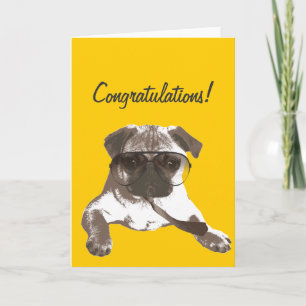 Serious Pug Congratulations Greeting Card