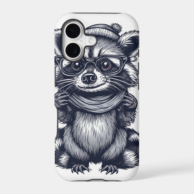 Serious Raccoon Puzzle Case-Mate iPhone Case (Back)