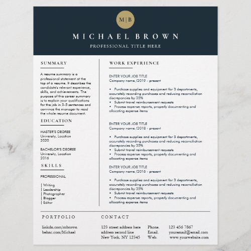 Serious resume Cv Template simple clear