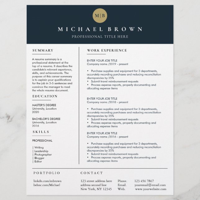 Serious resume Cv Template simple clear (Front)