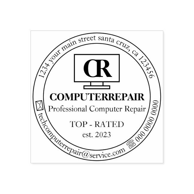 Serious Simple Mechanic Tech Pc Computer Repair Rubber Stamp