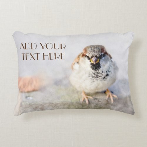 Serious Sparrow Accent Pillow
