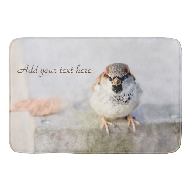 Serious Sparrow Bathroom Mat (Front)