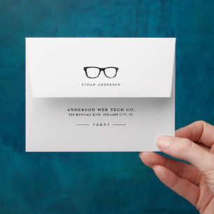 Serious Spectacles Funny Blank Note Card Envelope
