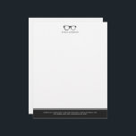 Serious Spectacles | Funny Custom Name Letterhead<br><div class="desc">A funny and lighthearted yet professional set of  custom letterheads featuring a pair of retro spectacle glasses followed by your name and details in a classic style font underneath it.</div>