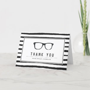 Serious Spectacles   Funny Customized Letterpress Thank You Card