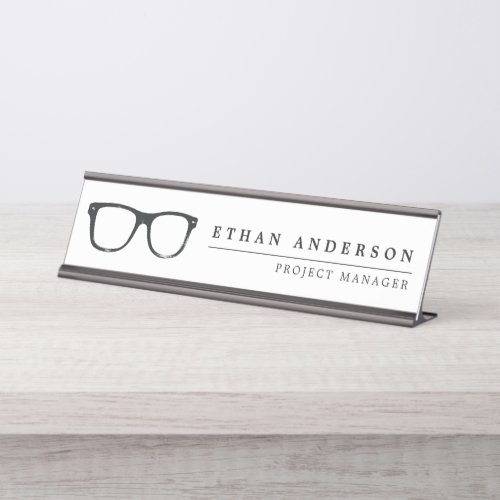 Serious Spectacles  Funny Customized Name Desk Name Plate