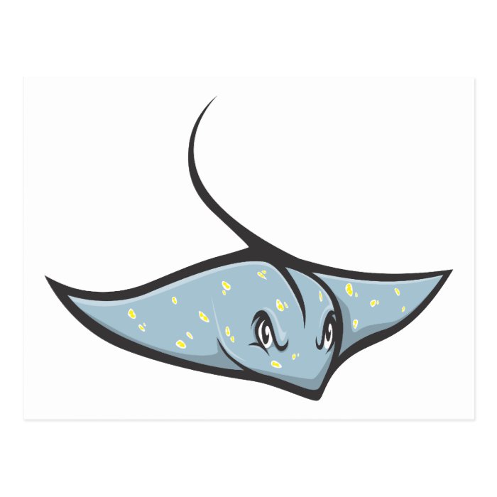 Serious Stingray Fish Postcard