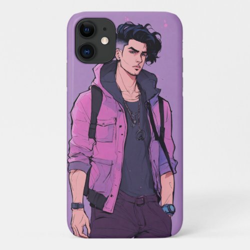  Serious Stroll 29_Year_Old in Cartoon Sketch iPhone 11 Case