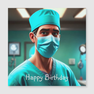 Serious Surgeon Birthday Magnetic Card