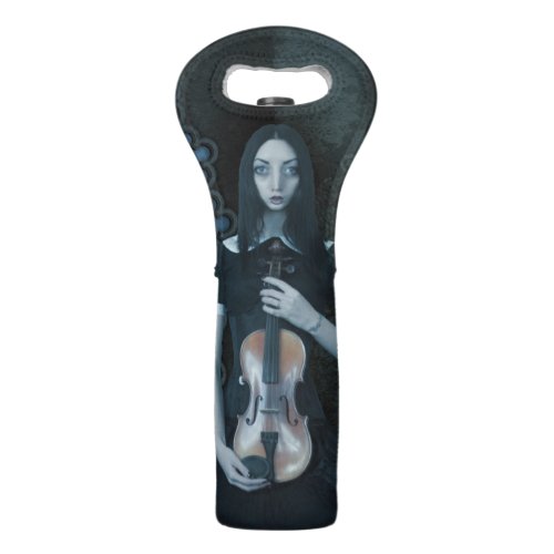 Serious Surreal Art of Gothic Victorian Violinist Wine Bag