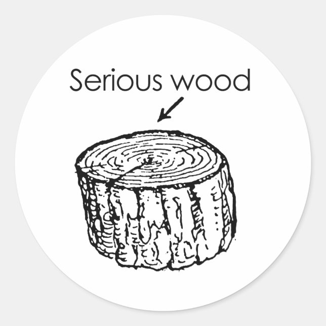 SERIOUS WOOD CLASSIC ROUND STICKER (Front)