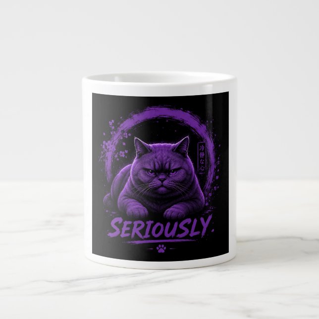 Seriously Cat Giant Coffee Mug (Front)