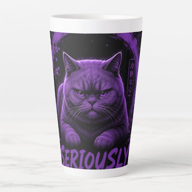 Seriously Cat Latte Mug (Front)