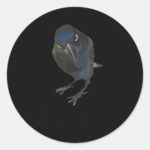 Seriously Funny Crow Sarcastic Quote Classic Round Sticker