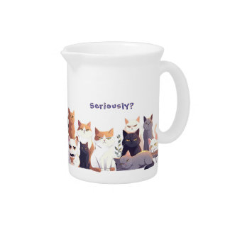 Seriously? Low energy Hight Judgment cat Beverage Pitcher