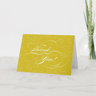Seriously Scripty Golden Yellow Thank You Cards