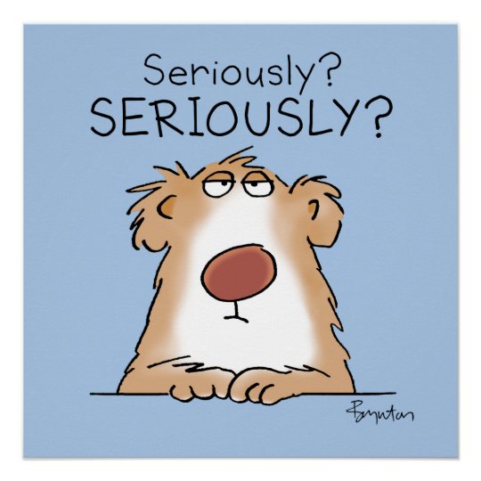 SERIOUSLY SKEPTICAL BEAR by Boynton Poster | Zazzle.com