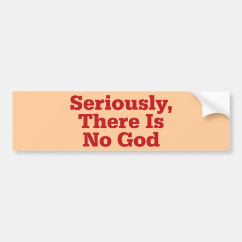 Seriously There Is No God Bumper Sticker