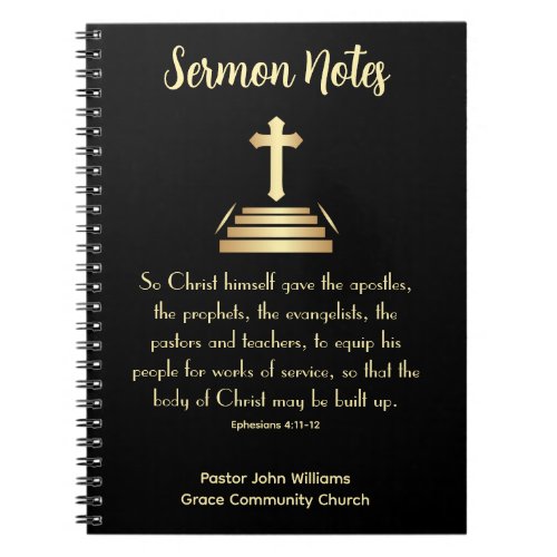 Sermon Notebook with Bible Verse  Cross