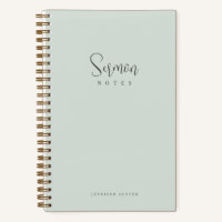 Sermon Notes Simple Minimal Mint Green Calligraphy