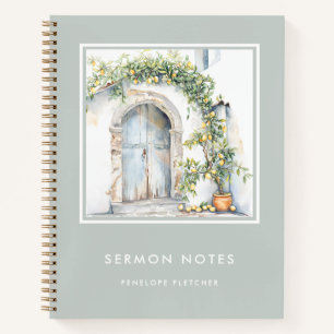 Sermon Notes Watercolor Lemon Tree Notebook