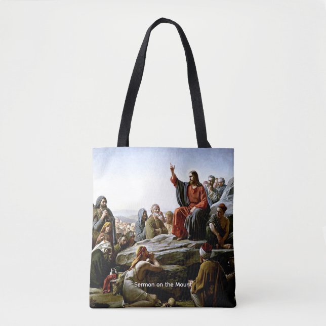 Sermon on the Mount by Carl Bloch Tote Bag (Front)