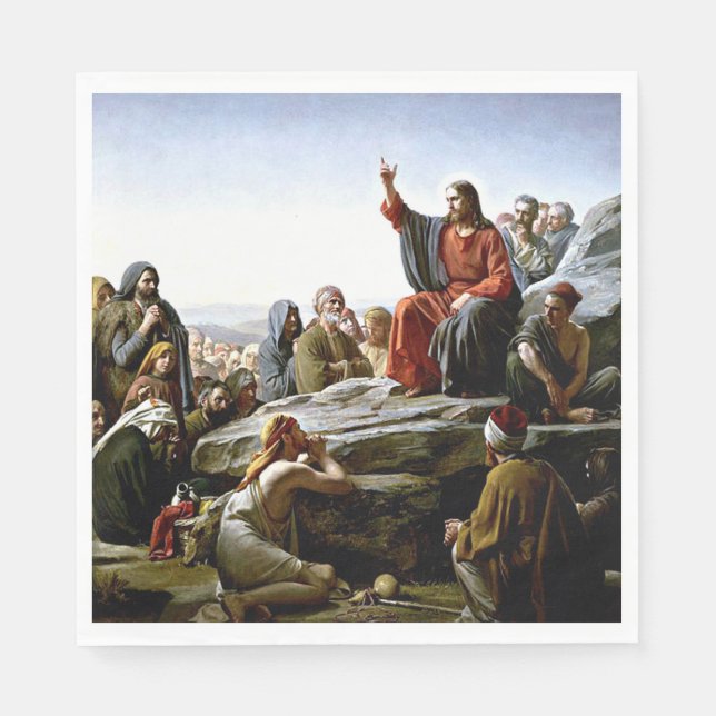 Sermon on the Mount - Carl Bloch painting Napkins (Front)
