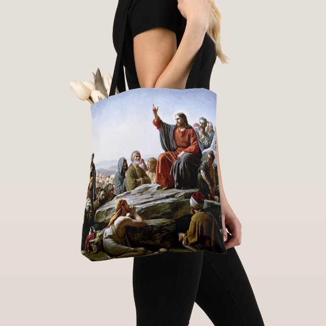 Sermon on the Mount - Carl Bloch painting Tote Bag (Close Up)