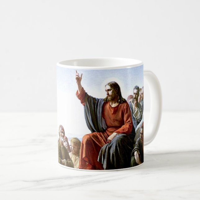Sermon on the Mount - Carl Bloch's art, Coffee Mug (Front Right)