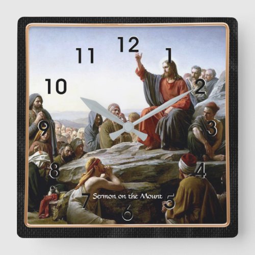 Sermon on the Mount fine art painting Square Wall Clock